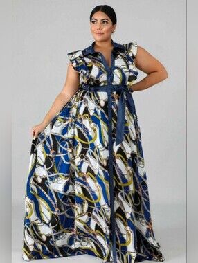 Good Times Plus Tie Maxi Dtess 1X